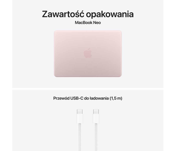 Apple MacBook Neo A18 Pro/8GB/512/Mac OS TouchID Subtelny róż - 1518479 - zdjęcie 12